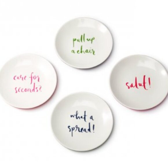kate spade New York Melamine Tidbit Plate Set - Salut! NIB - Picture 1 of 6